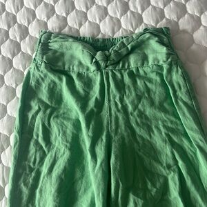Green wide leg pants